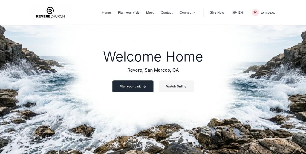 Minimal church website template